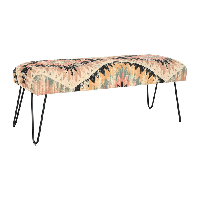 Banchetă DKD Home Decor 121 x 41 x 48 cm Negru Metal Multicolor