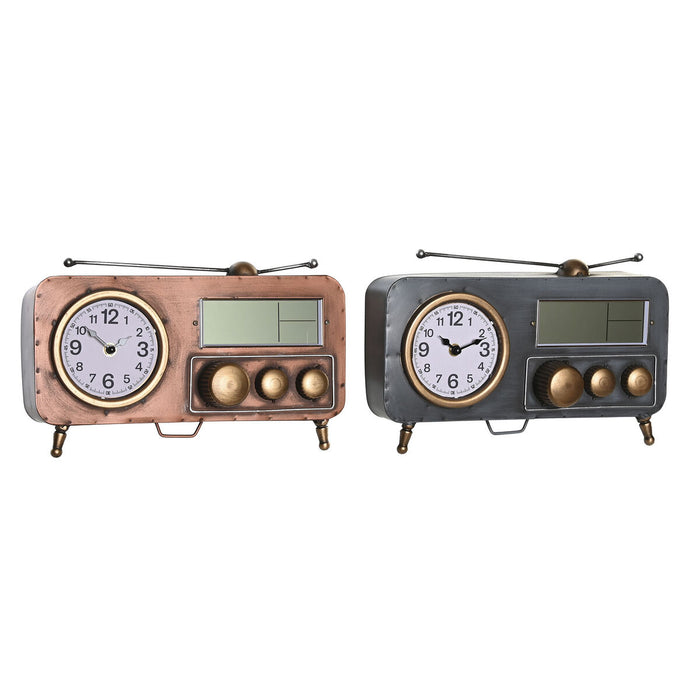 Stolní hodiny DKD Home Decor 33 x 11,5 x 26 cm Gri Cupru Fier Vintage (2 Unități)