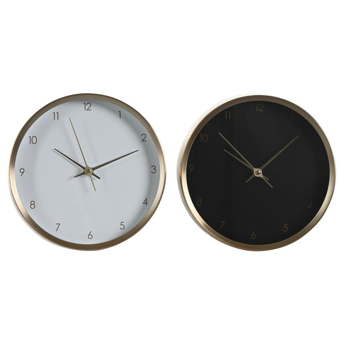 Stolní hodiny DKD Home Decor 25,7 x 4,2 x 25,7 cm Femeie Auriu* Aluminiu (2 Unități)
