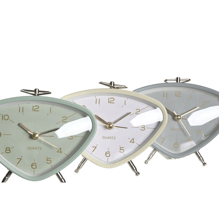 Ceas Deșteptător DKD Home Decor 11,5 x 4 x 10 cm Metal PVC Vintage (3 Piese)