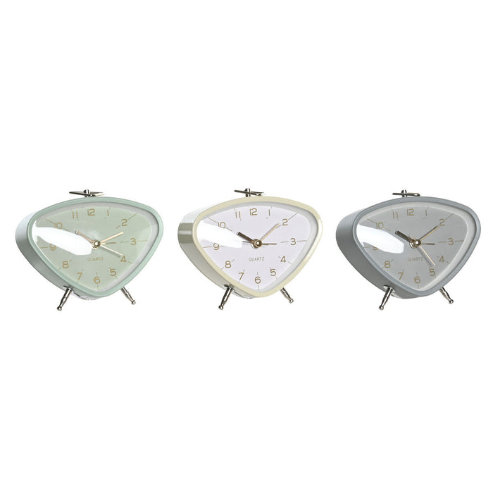 Ceas Deșteptător DKD Home Decor 11,5 x 4 x 10 cm Metal PVC Vintage (3 Piese)