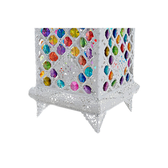 Lampă de masă DKD Home Decor 18 x 18 x 46 cm Metal Alb Multicolor 220 V 50 W