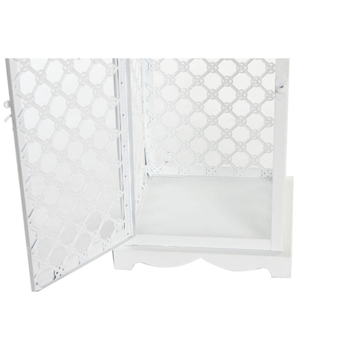 Felinar DKD Home Decor 24 x 24 x 74 cm Finisaj învechit Geam Metal Alb Arab