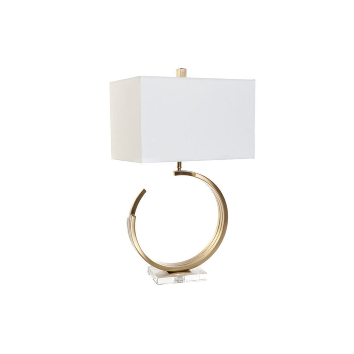 Lampă de masă DKD Home Decor 40 x 23 x 68 cm Geam Auriu* Metal Transparent Alb 40 W 240 V