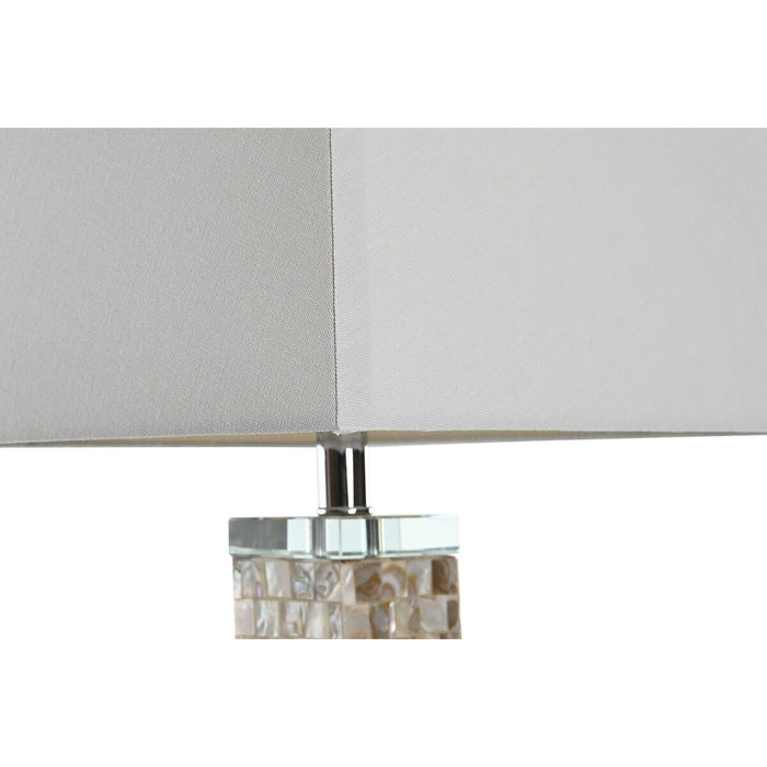 Lampă de masă DKD Home Decor Geam Gri Alb 220 V 36 x 36 x 70 cm 60 W