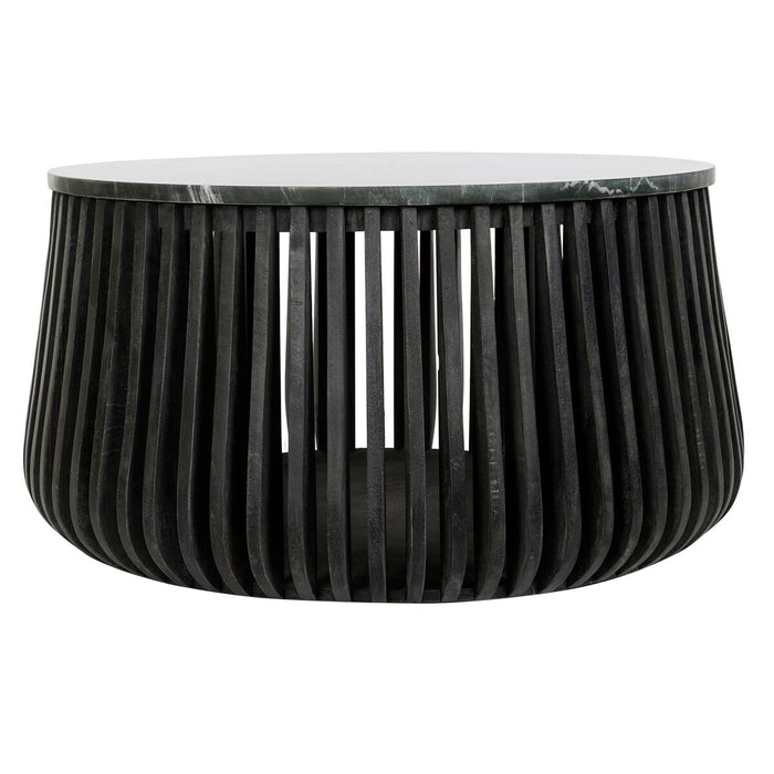 Masa laterală DKD Home Decor Negru Marmură 90 x 90 x 45 cm Lemn de mango