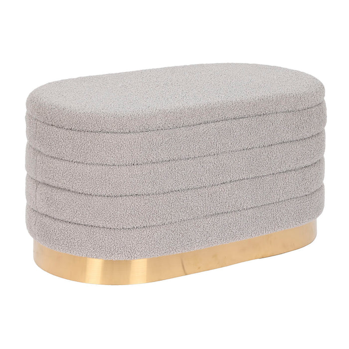 Banchetă DKD Home Decor Auriu* Gri deschis Metal 80 x 41 x 40 cm