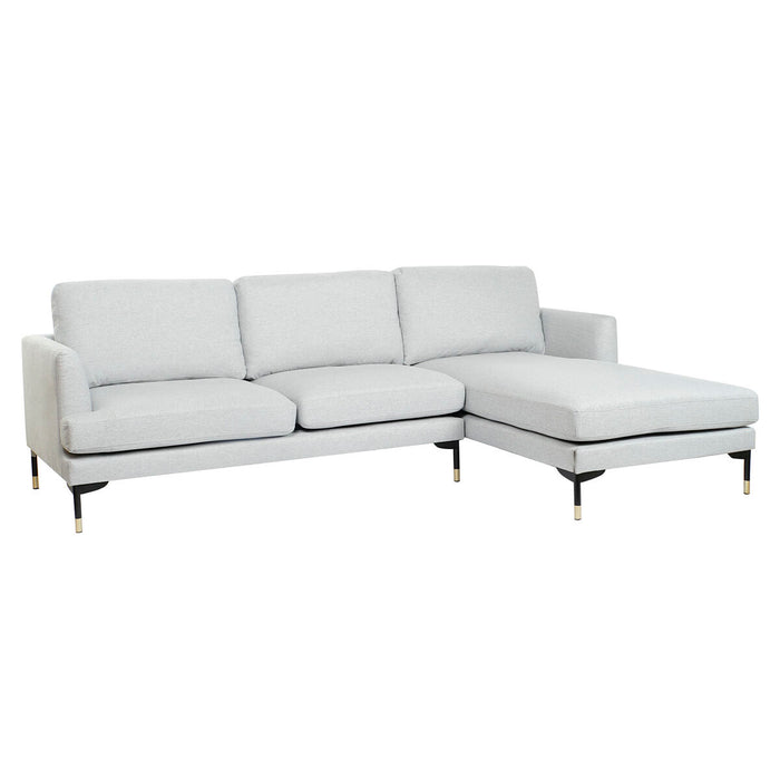 Canapea Șezlong DKD Home Decor Gri deschis Metal 250 x 160 x 85 cm