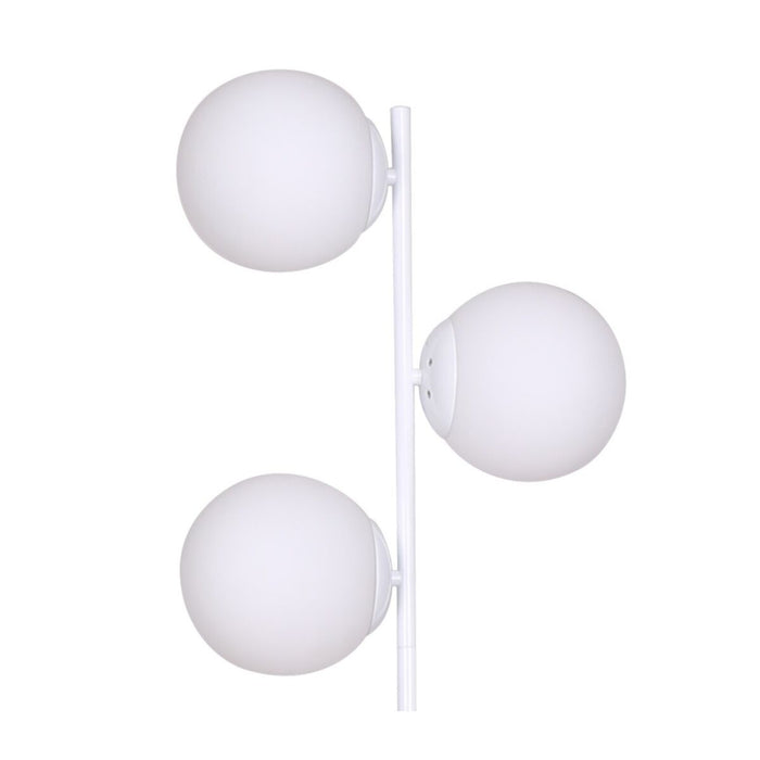 Lampă cu Picior DKD Home Decor 35 x 25 x 167 cm Geam Metal Alb 220 V 50 W