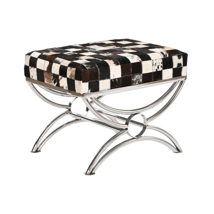 Banchetă DKD Home Decor Maro Crem Argintiu Maro închis Oțel 53 x 40 x 43 cm