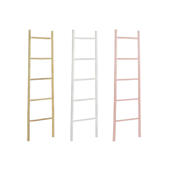Suport pentru Prosoape cu Picior DKD Home Decor Natural Roz Alb Bambus 40 x 5 x 150 cm 3 Unități