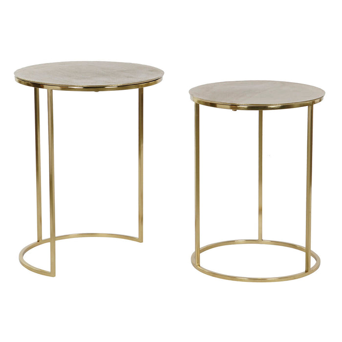 Set de 2 mese DKD Home Decor Auriu* Metal Aluminiu 46 x 46 x 58 cm