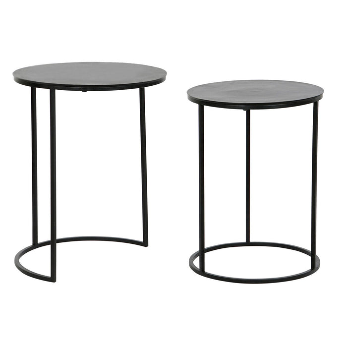 Set de 2 mese DKD Home Decor Negru Metal Aluminiu 46 x 46 x 58 cm