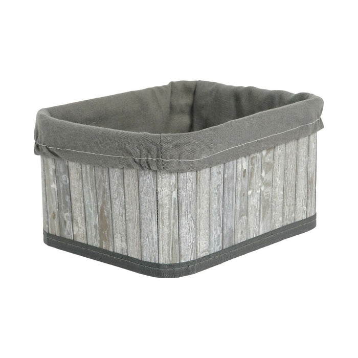 Set de Coșuri DKD Home Decor Alb Gri Bambus Lemn MDF 51 x 35 x 33 cm