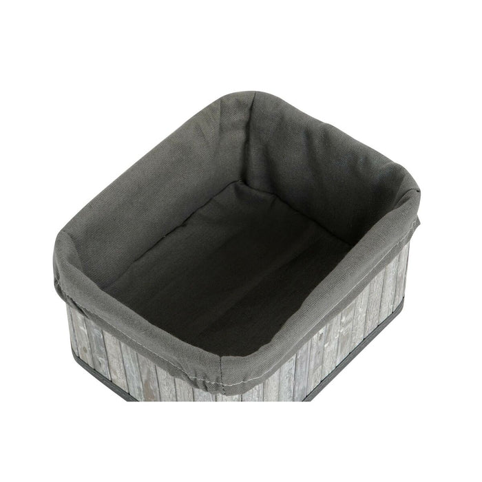 Set de Coșuri DKD Home Decor Alb Gri Bambus Lemn MDF 51 x 35 x 33 cm
