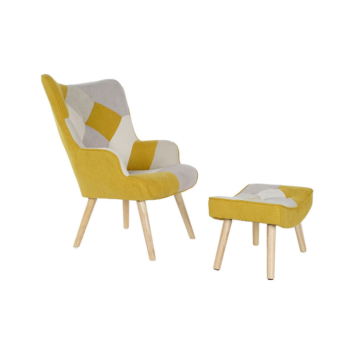 Fotoliu DKD Home Decor Galben Bej Gri deschis 70 x 73 x 100 cm