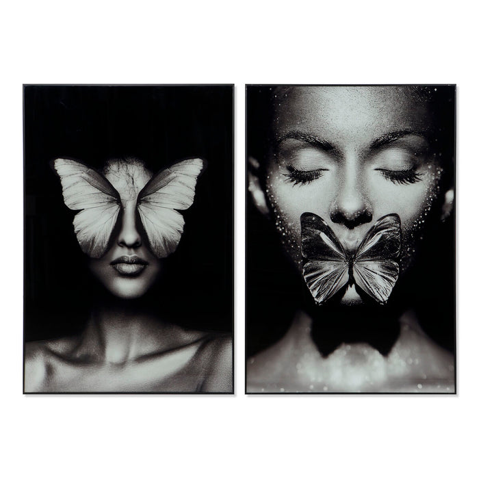 Tablou DKD Home Decor Femeie 80 x 4 x 120 cm Modern (2 Unități)