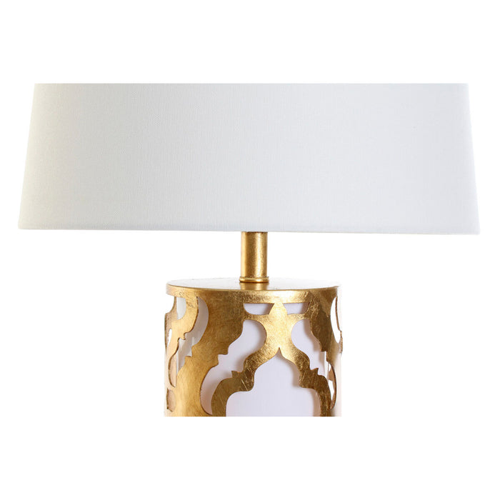 Lampă de masă DKD Home Decor Alb Auriu* PVC Metal 60 W 220 V 40,5 x 40,5 x 74,5 cm
