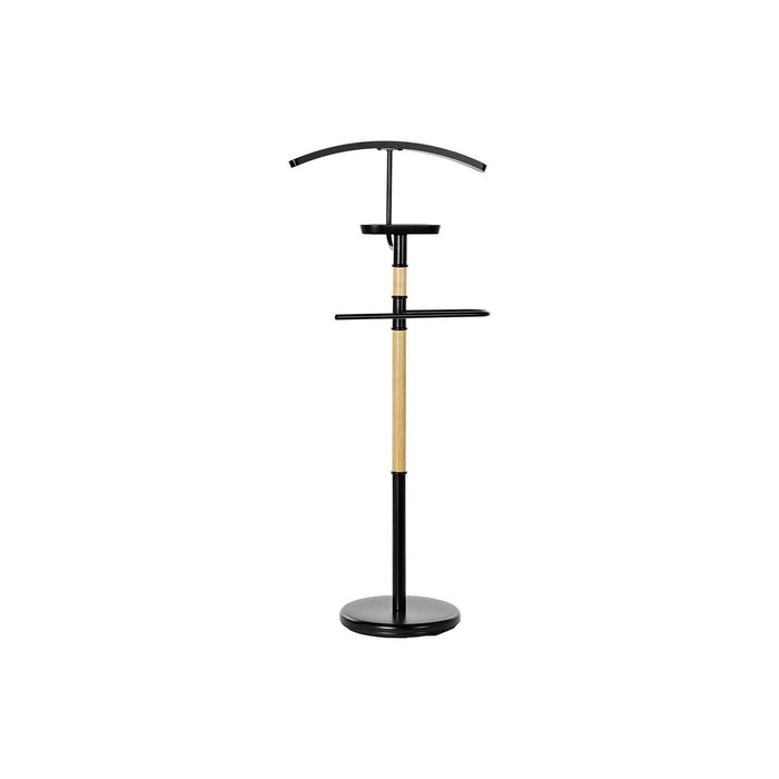 Suport pentru Haine DKD Home Decor Negru Natural Metal Lemn de cauciuc 47 x 28 x 111 cm