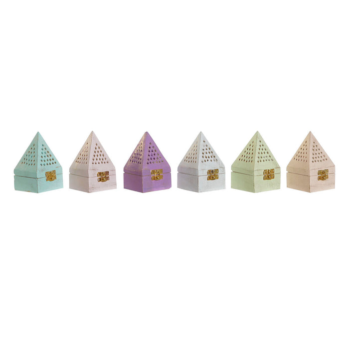 Suport DKD Home Decor Tămâie Lemn de mango Indian 7 x 7 x 13 cm (6 Unități)