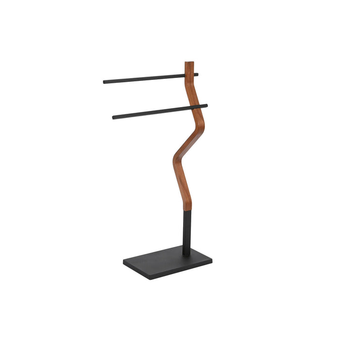 Suport pentru Prosoape cu Picior DKD Home Decor Maro Negru Metal Dub 43,5 x 20 x 85 cm
