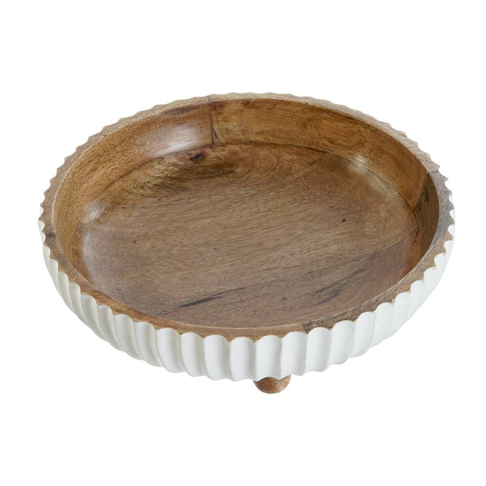 Decorațiune pentru Centrul Mesei DKD Home Decor Alb Maro închis 25 x 25 x 9 cm