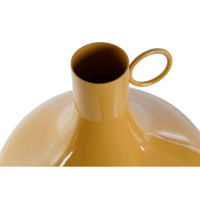 Vază Home ESPRIT Muştar Teracotă Aluminiu Lăcuit 23 x 23 x 38,5 cm (2 Unități)