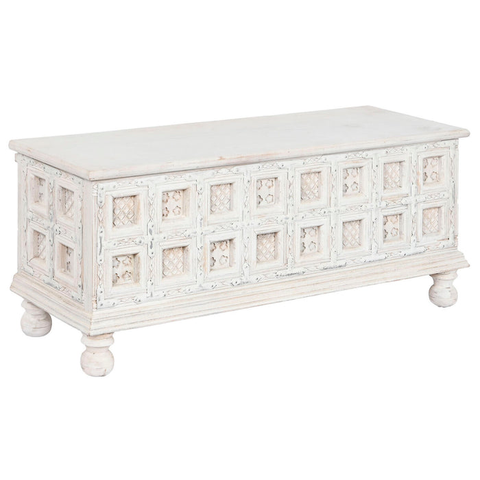 Cufăr Home ESPRIT Alb Lemn de mango 110 x 40 x 48 cm