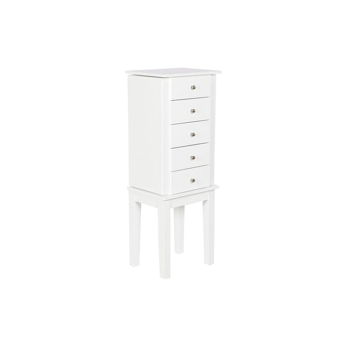 Suport de Bijuterii cu Picior Home ESPRIT Alb Oglindă Lemn MDF 34 x 26,5 x 92 cm