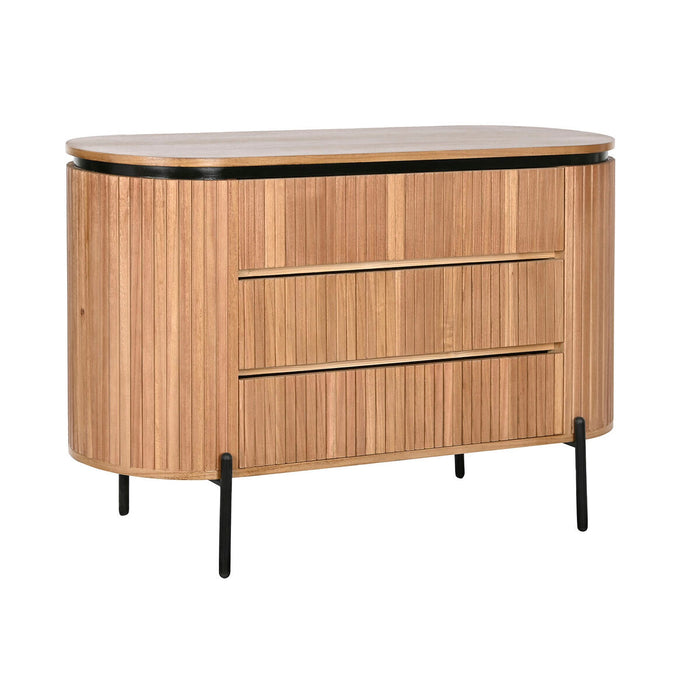 Comodă Home ESPRIT Negru Natural Metal Lemn de paulownia 110 x 39 x 72 cm