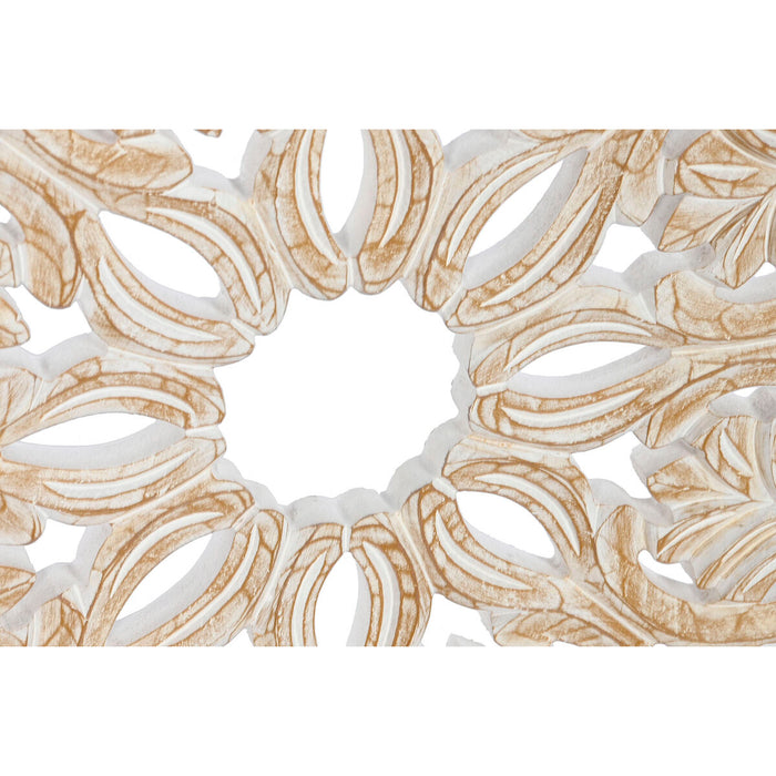 Decorațiune de Perete Home ESPRIT Alb Natural Mandala Indian 119 x 1,5 x 119 cm