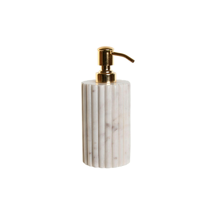 Dozator de Săpun Home ESPRIT Alb Auriu* Metal Marmură 8 x 8 x 20 cm
