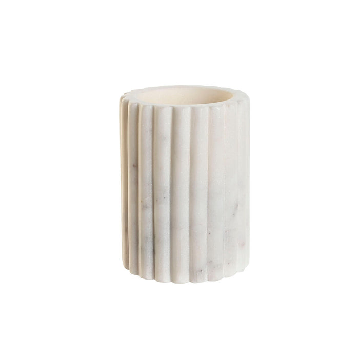 Suport pentru periuțe de dinți Home ESPRIT Alb Marmură 8 x 8 x 10 cm