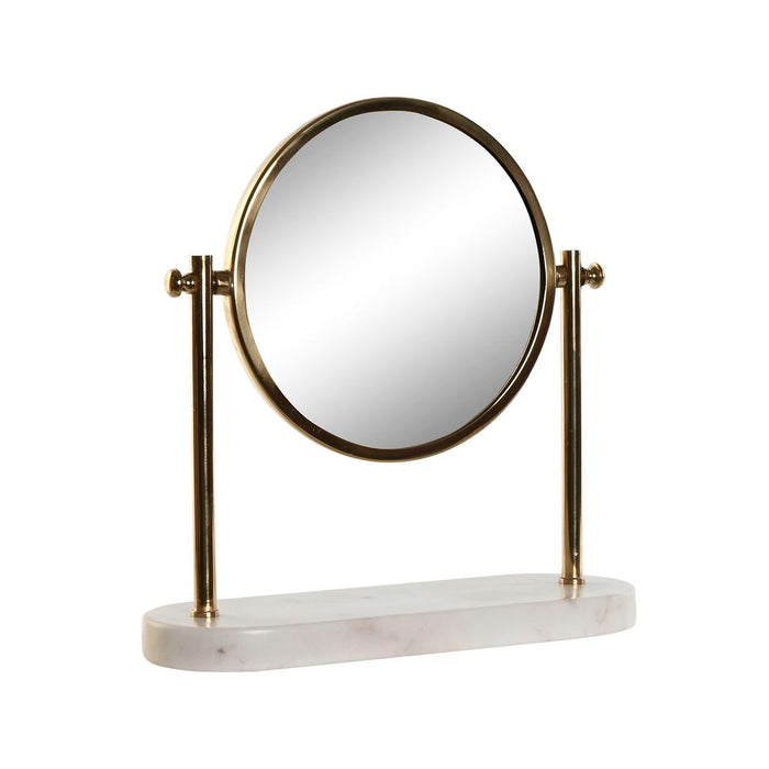 Oglindă Home ESPRIT Alb Auriu* Metal Marmură 30 x 10 x 30 cm