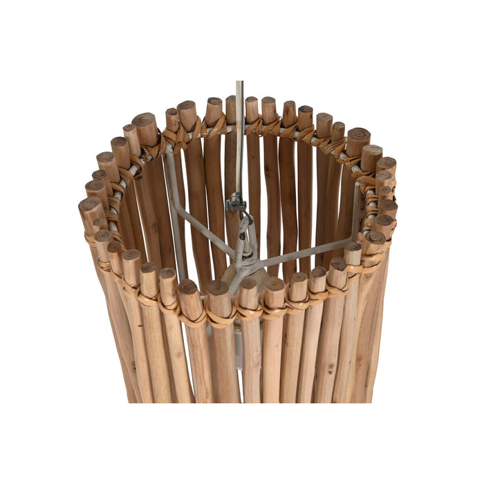 Lustră Home ESPRIT Alb Natural Lemn de eucalipt 50 W 20 x 20 x 40 cm