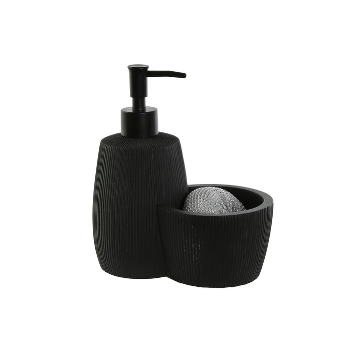 Dozator de Săpun Home ESPRIT Negru Rășină ABS 15 x 8,7 x 18,5 cm