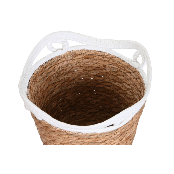 Set de Coșuri Home ESPRIT Alb Gri Natural Iarbă de mare Boho 29 x 29 x 32 cm (2 Unități)