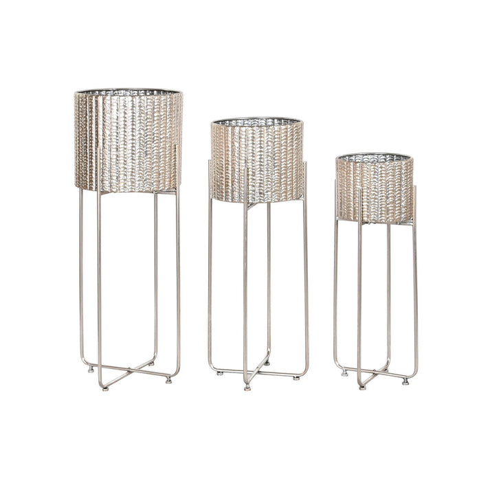 Set de jardiniere Home ESPRIT Argintiu Metal Modern 34 x 34 x 93 cm