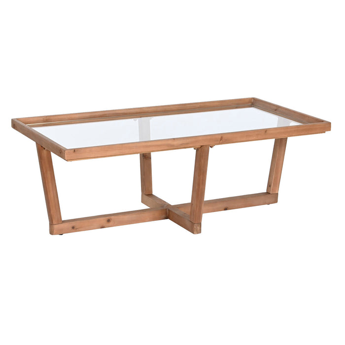 Masa de Cafea Home ESPRIT Geam Brad 120 x 60 x 43 cm