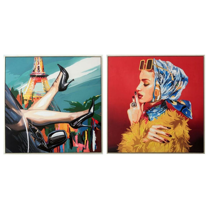 Tablou Home ESPRIT Modern 100 x 3,5 x 100 cm (2 Unități)