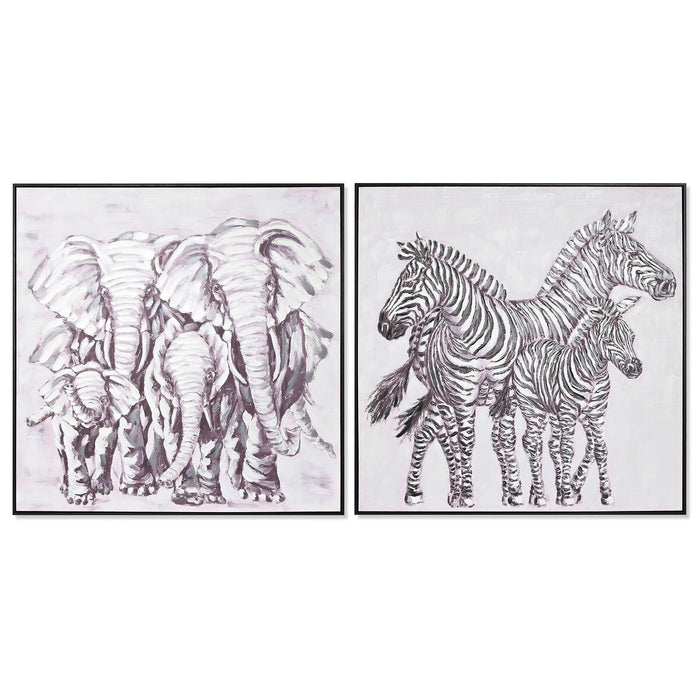 Tablou Home ESPRIT Colonial 100 x 3,5 x 100 cm (2 Unități)