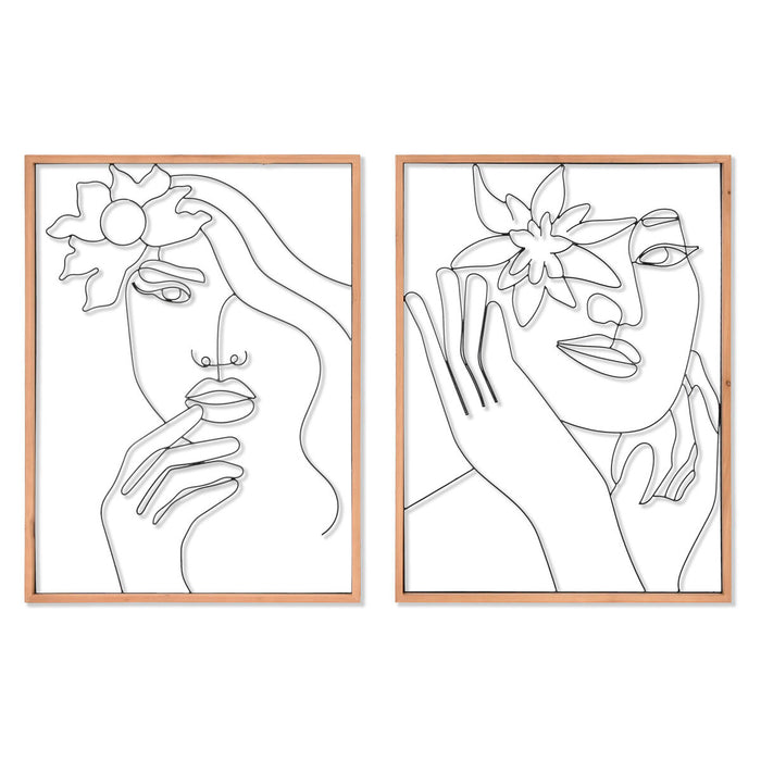 Pânză Home ESPRIT Femeie Scandinav 60 x 2,5 x 80 cm (2 Unități)