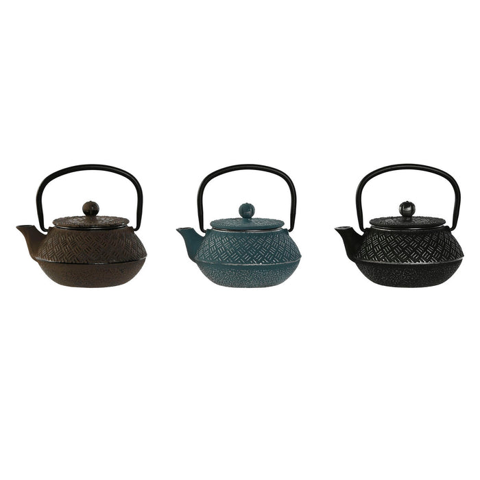 Ceainic Home ESPRIT Albastru Maro Negru Oțel inoxidabil Fier 400 ml (3 Unități)