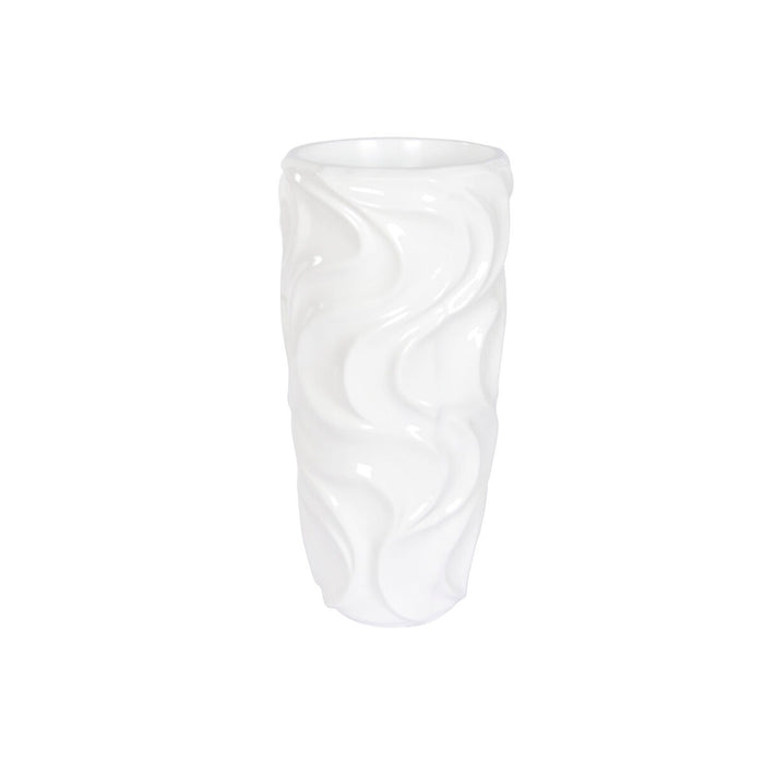 Ghiveci Home ESPRIT Alb Fibră de Sticlă Unde 35 x 35 x 71 cm