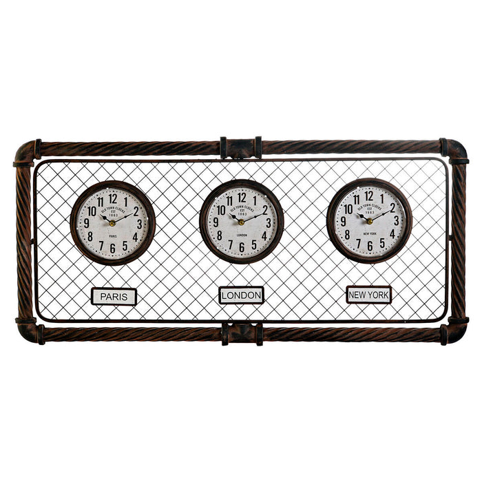 Ceas de Perete Home ESPRIT Gri închis polipropilenă Fier 93 x 5 x 42 cm