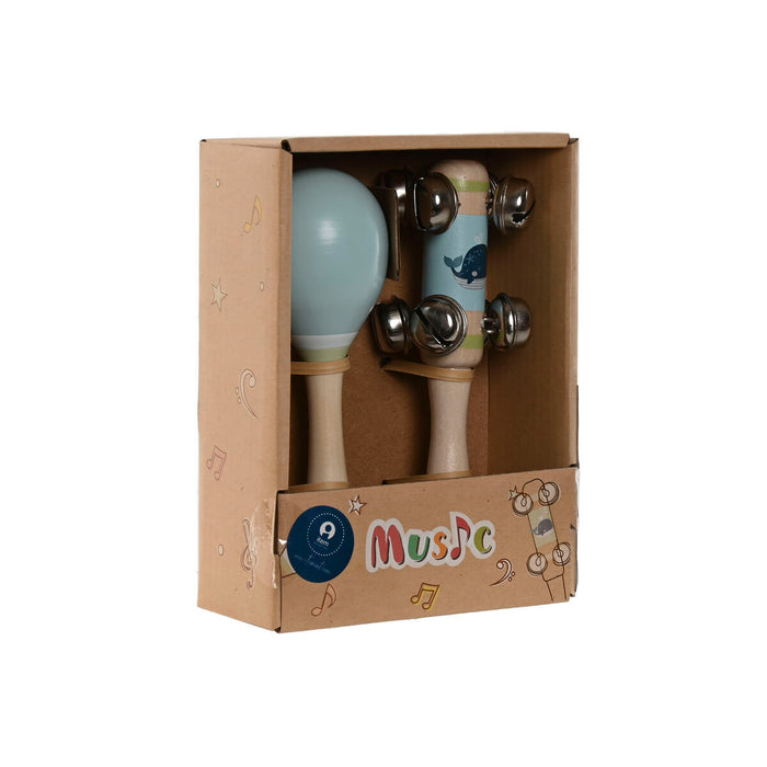 Jucărie muzicală Home ESPRIT Lemn 11,5 x 2 x 15,5 cm Maracase (4 Unități)