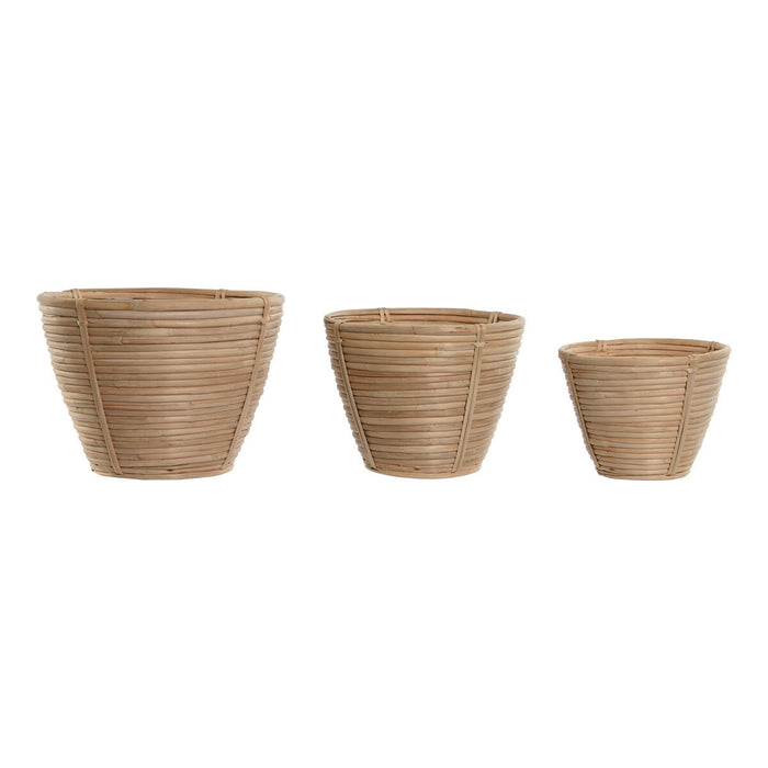 Set de jardiniere Home ESPRIT Ratan 25 x 25 x 20 cm
