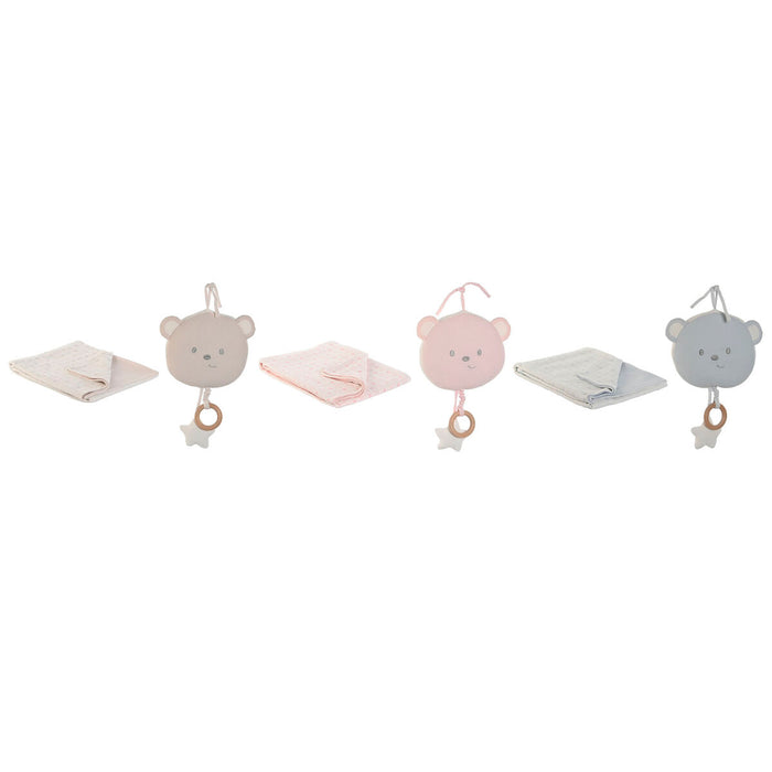 Set Cadou pentru bebeluși Home ESPRIT Albastru Bej Roz (3 Unități)