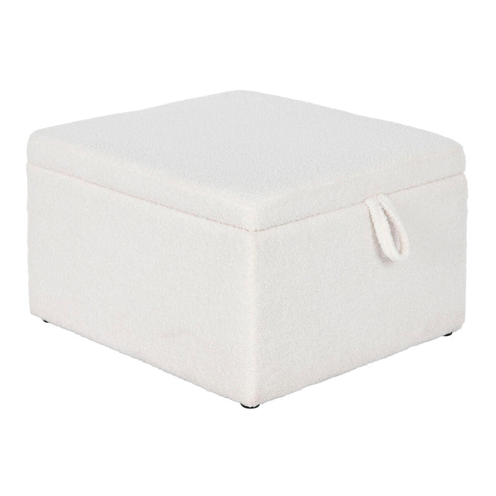 Banchetă Home ESPRIT Alb Poliester Lemn MDF 60 x 60 x 36 cm