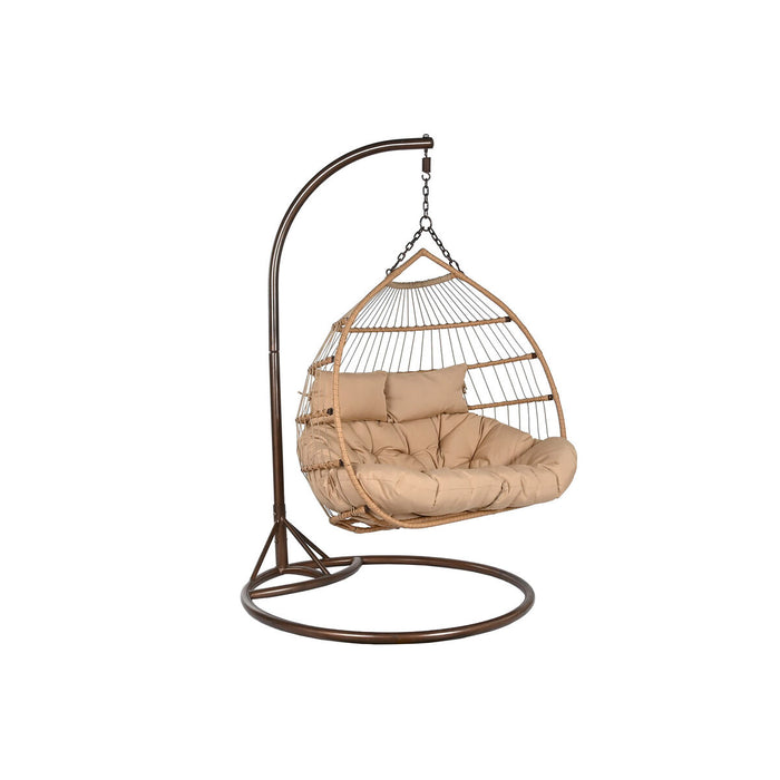 Fotoliu de grădină suspendat Home ESPRIT Maro închis Maro Deschis Aluminiu ratan sintetic 130 x 61 x 117 cm